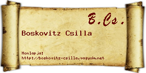 Boskovitz Csilla névjegykártya